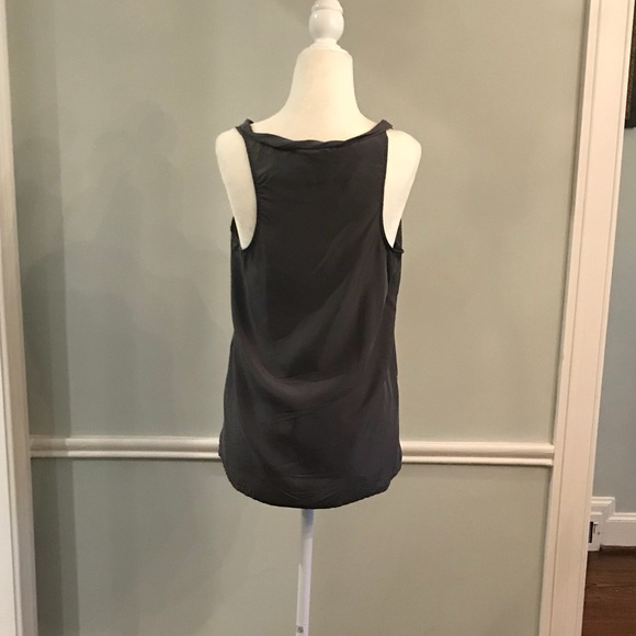 J. Crew Grey Tank Top Size 2 100% Silk - Picture 2 of 2